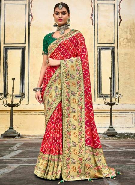 Red Colour M.N Rangrez New Latest Designer Festive Wear Silk Saree Collection 6401